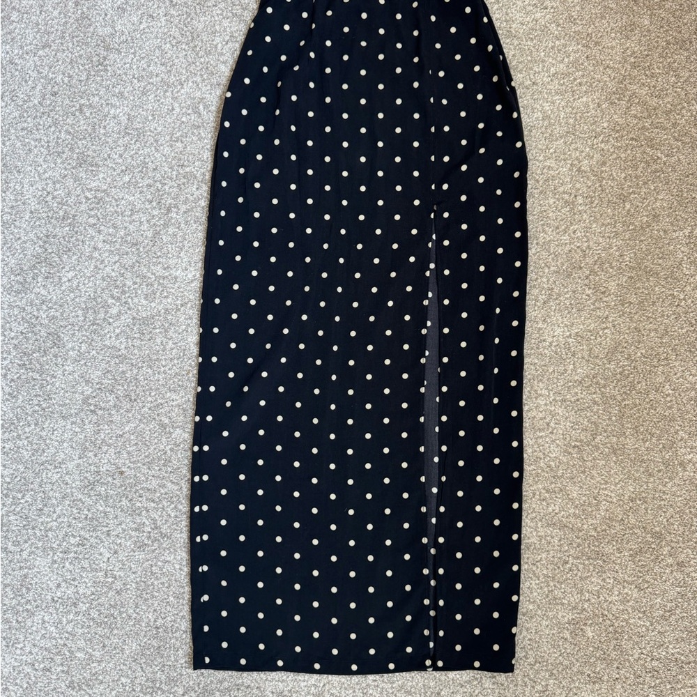 Classic XXI Forever 21 Black Skirt with White Polka Dots Skirt